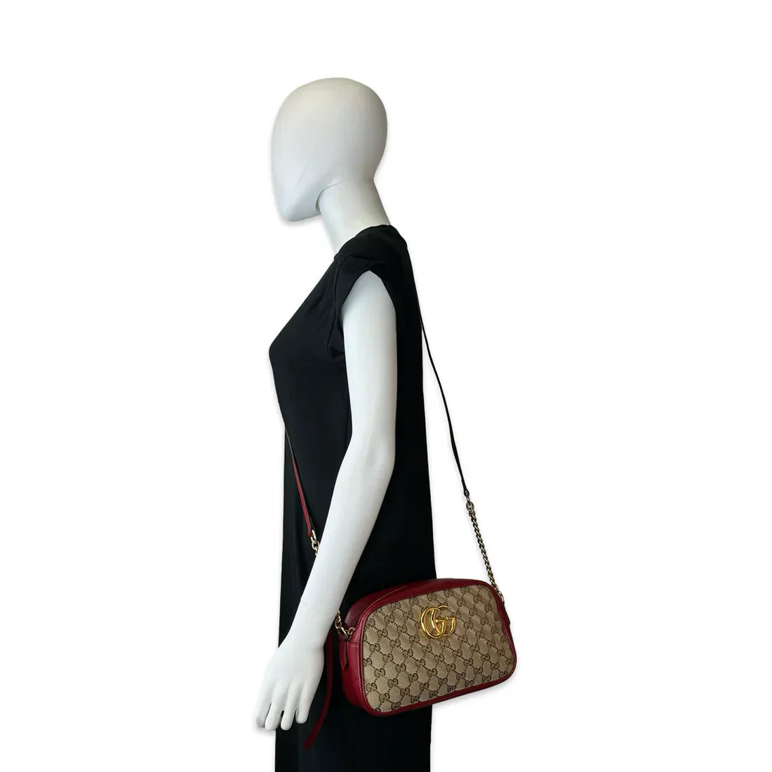 GUCCI Quilted GG Canvas Small Marmont Camera Bag