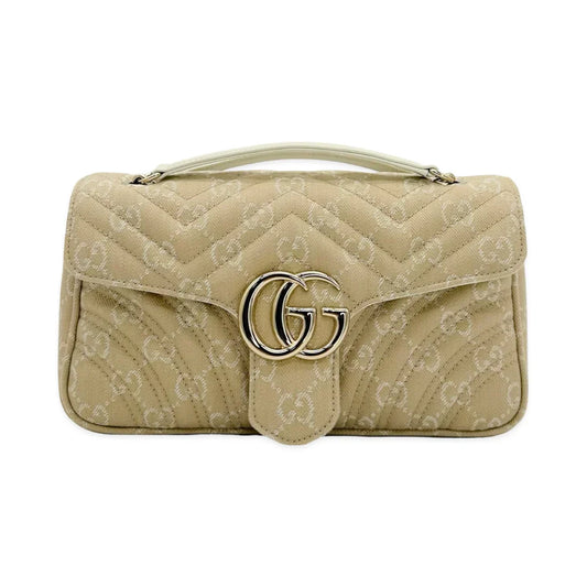 Gucci GG Canvas Quilted Mixed Media Marmont Bag