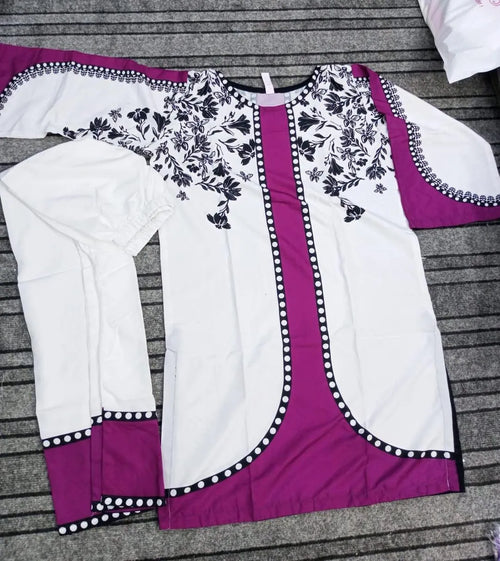 2 Pcs Women's Stitched Grip Silk Printed Co-Ord Set