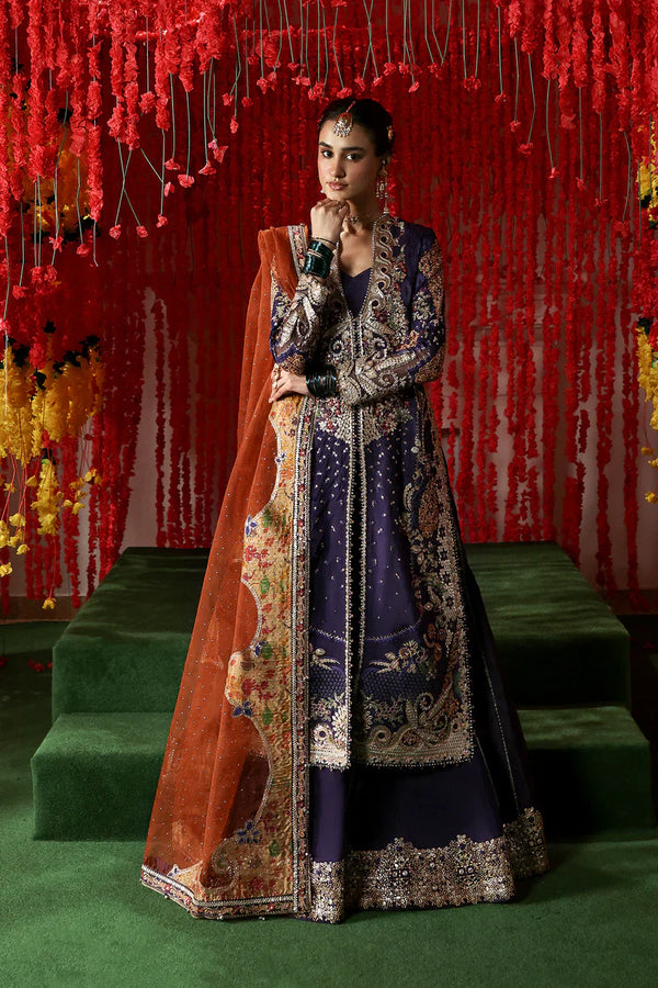 Purple Raw Silk Salwar Kameez – Gulnaar Shehnai 2025 Collection with Organza Dupatta